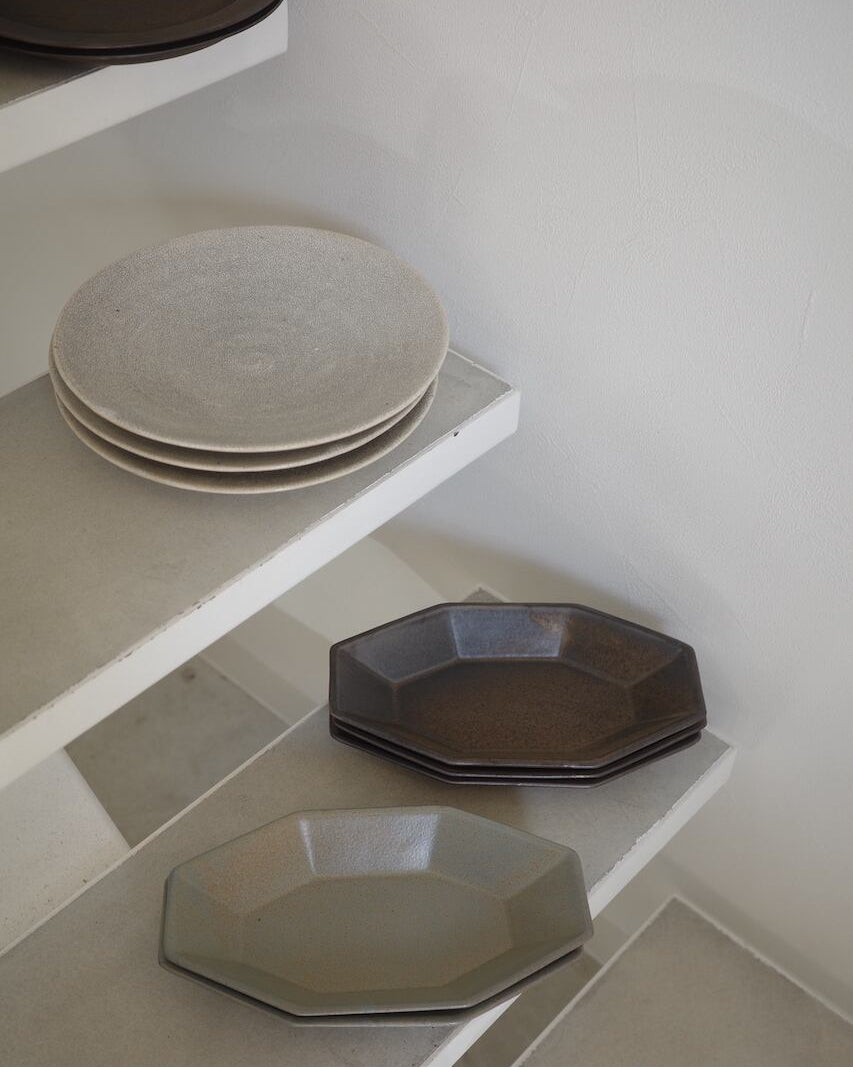 錆かいらぎ まる皿 L(美濃焼)