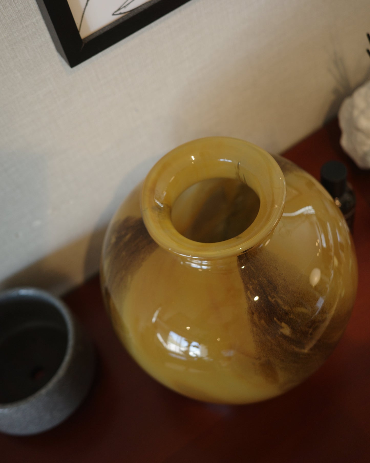 マーブルアンバーフラワーベース