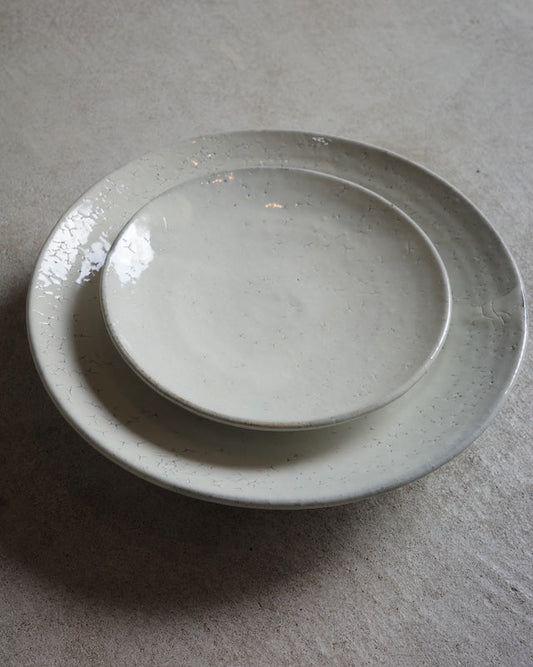 5寸皿　荒粉引（美濃焼）