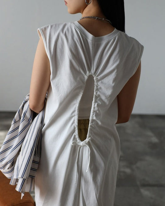 バックシャツワンピース