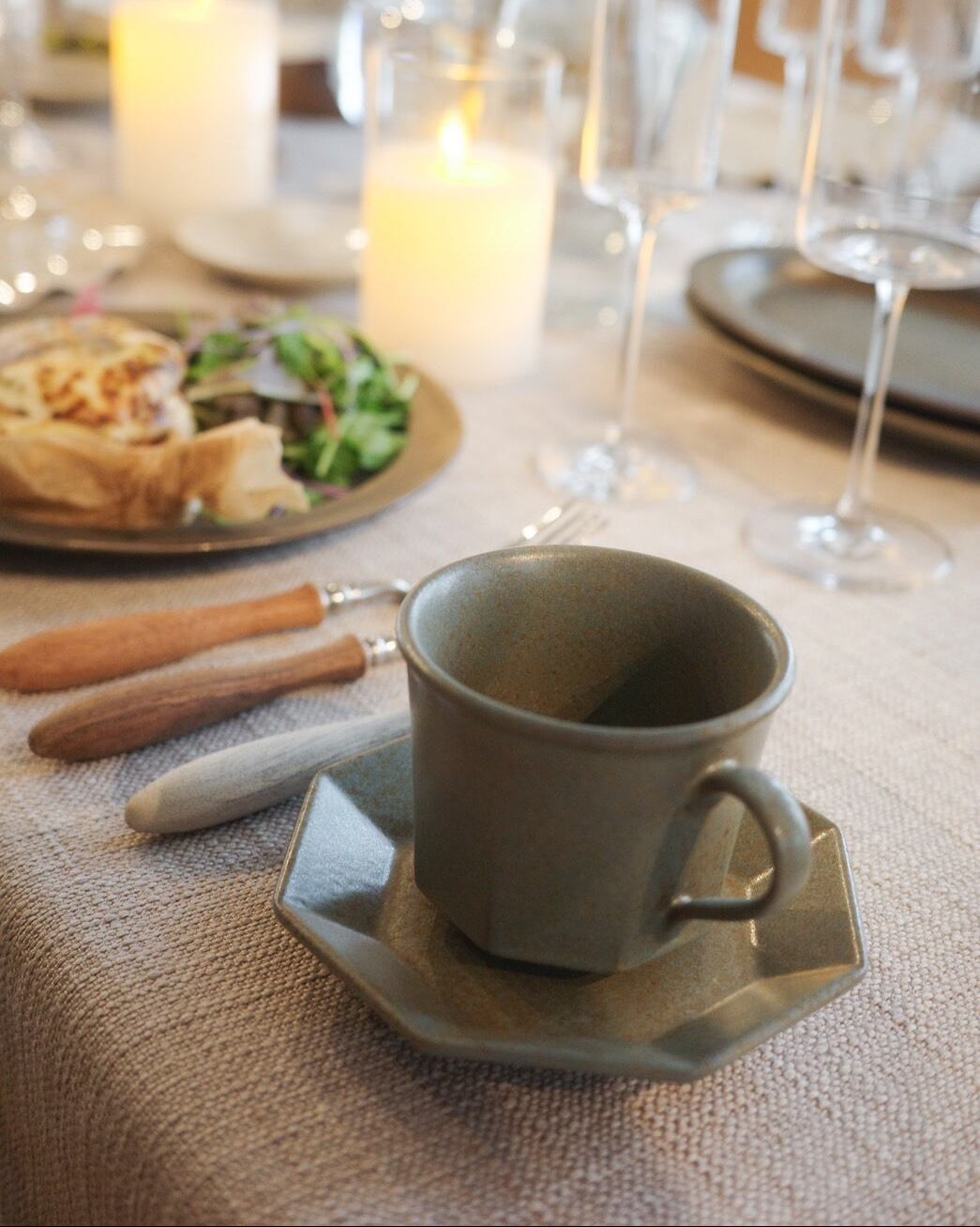 octagon　cup&saucer（美濃焼）