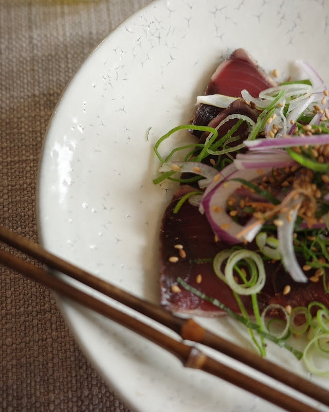 7寸皿　荒粉引（美濃焼）