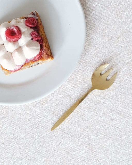 BRASSで出来た丸いフォルムのデザートフォーク（小）