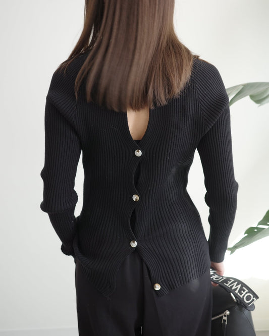 バックボタンニット