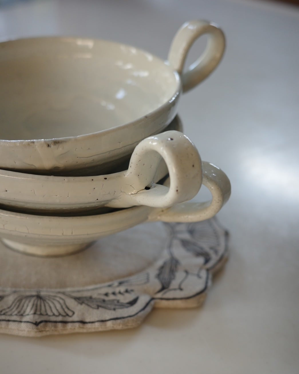 スープカップ　荒粉引（美濃焼）