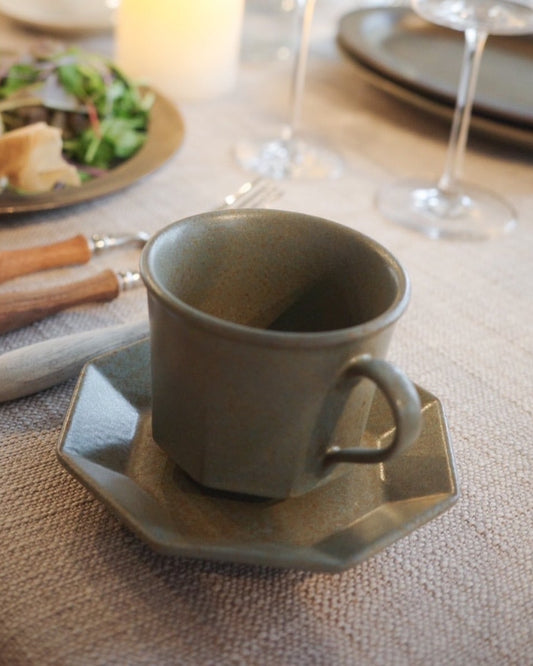 octagon　cup&saucer（美濃焼）