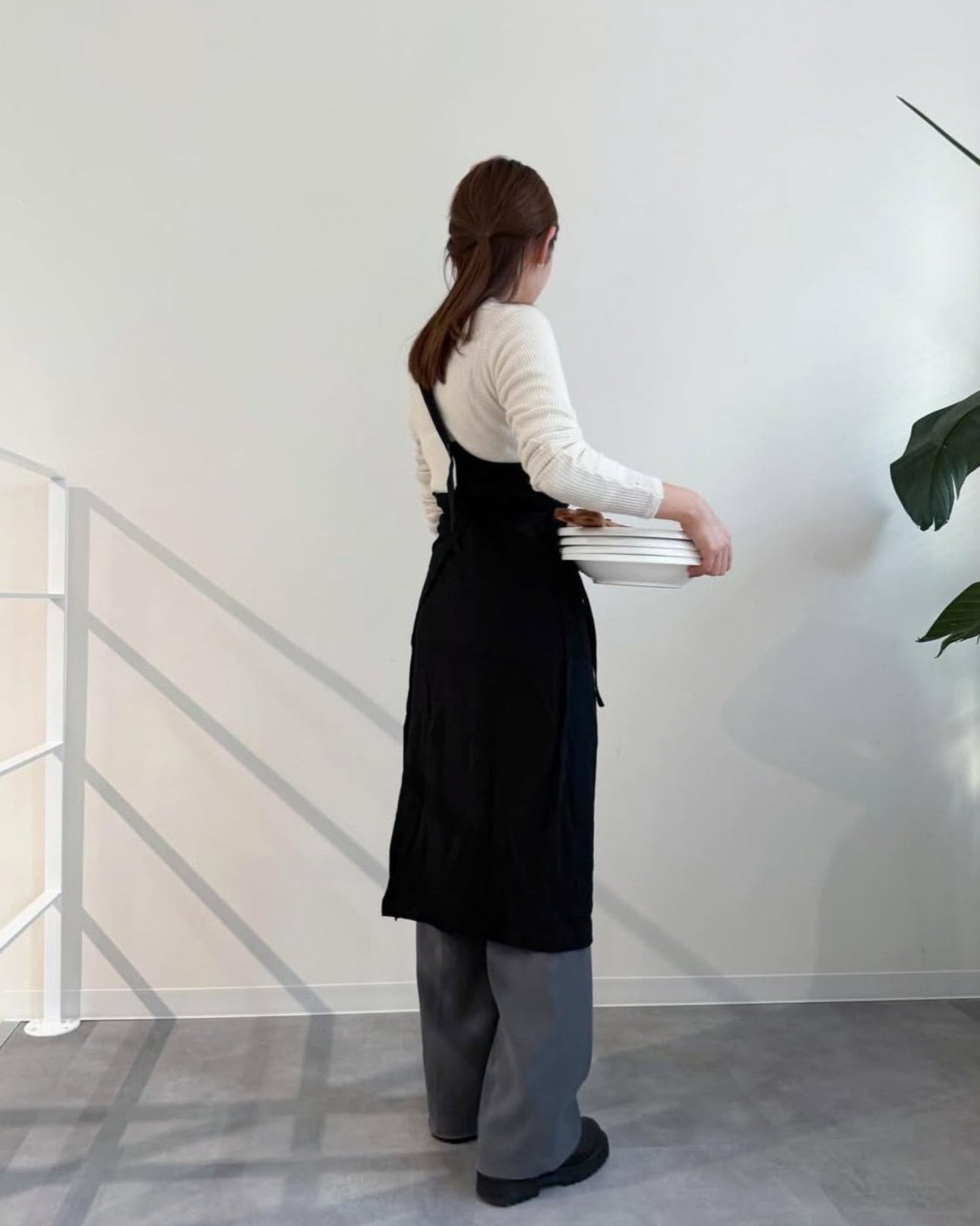 ワンショルダーラップエプロン