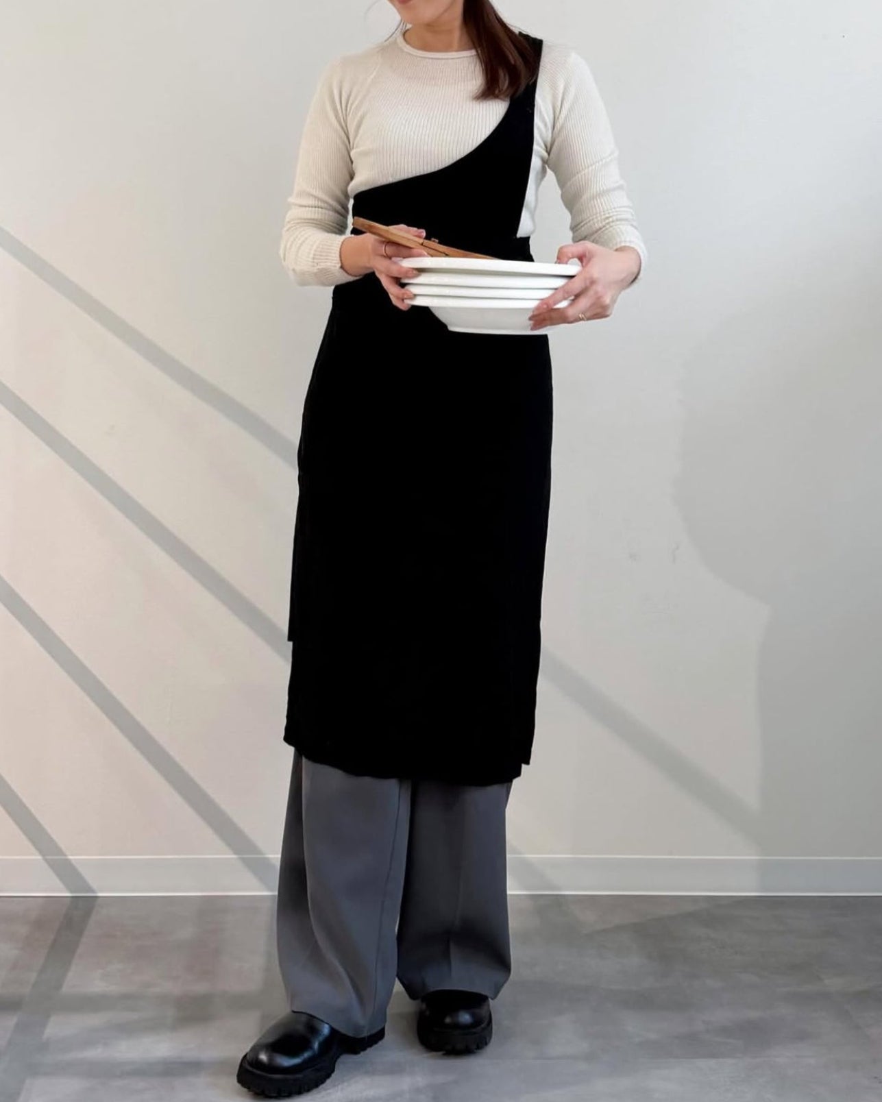 ワンショルダーラップエプロン