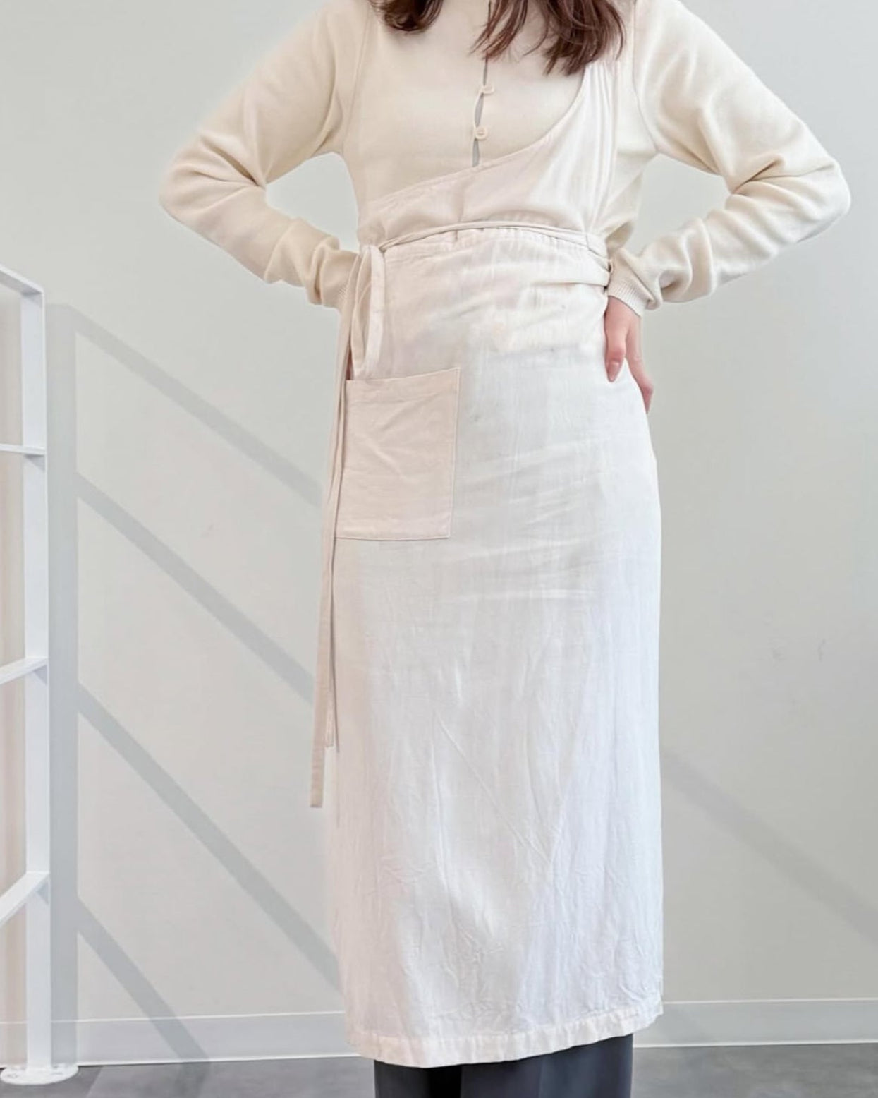 ワンショルダーラップエプロン