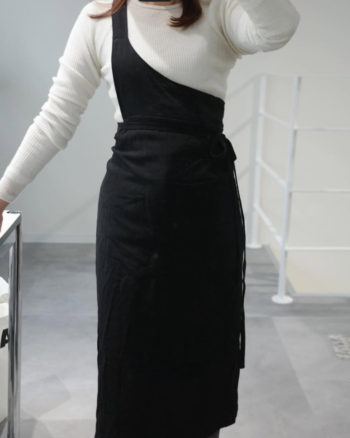 ワンショルダーラップエプロン