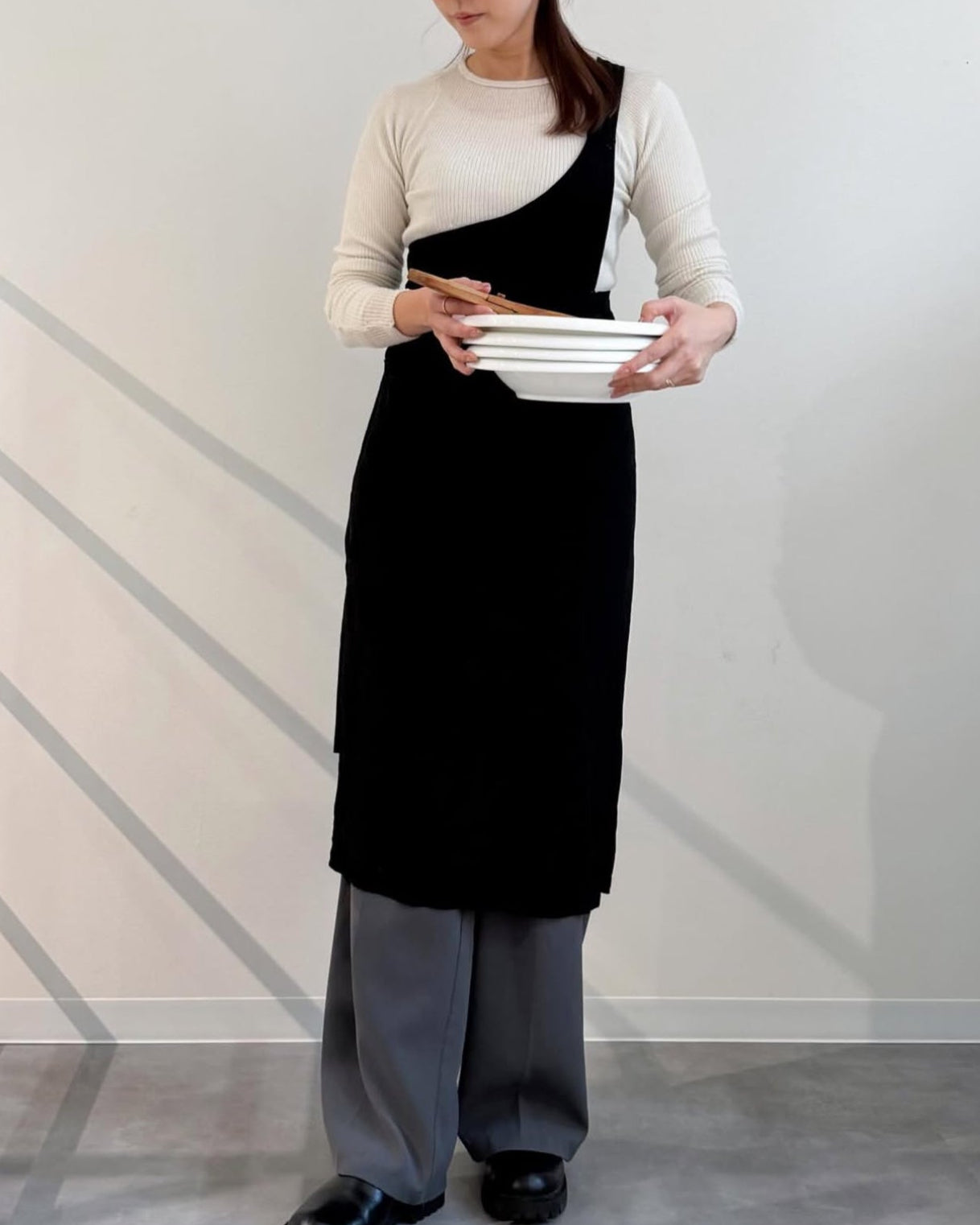 ワンショルダーラップエプロン