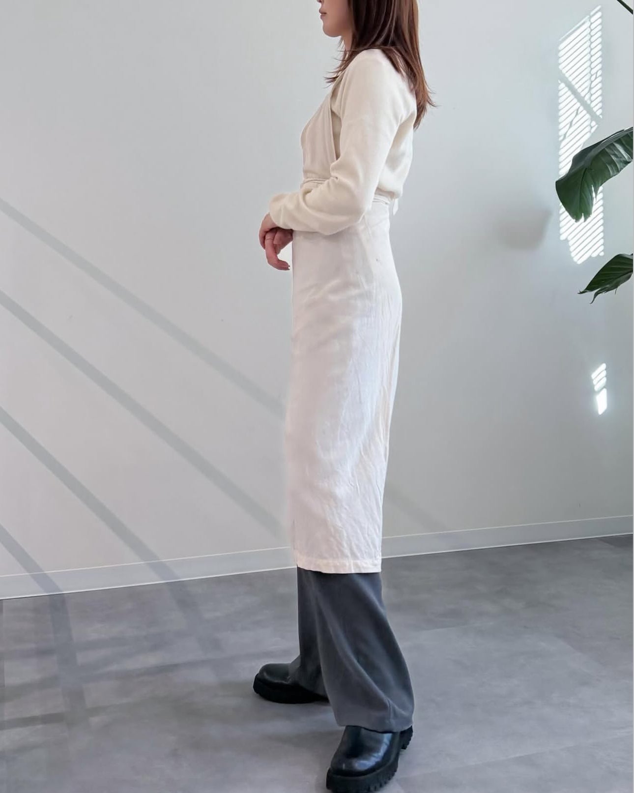 ワンショルダーラップエプロン