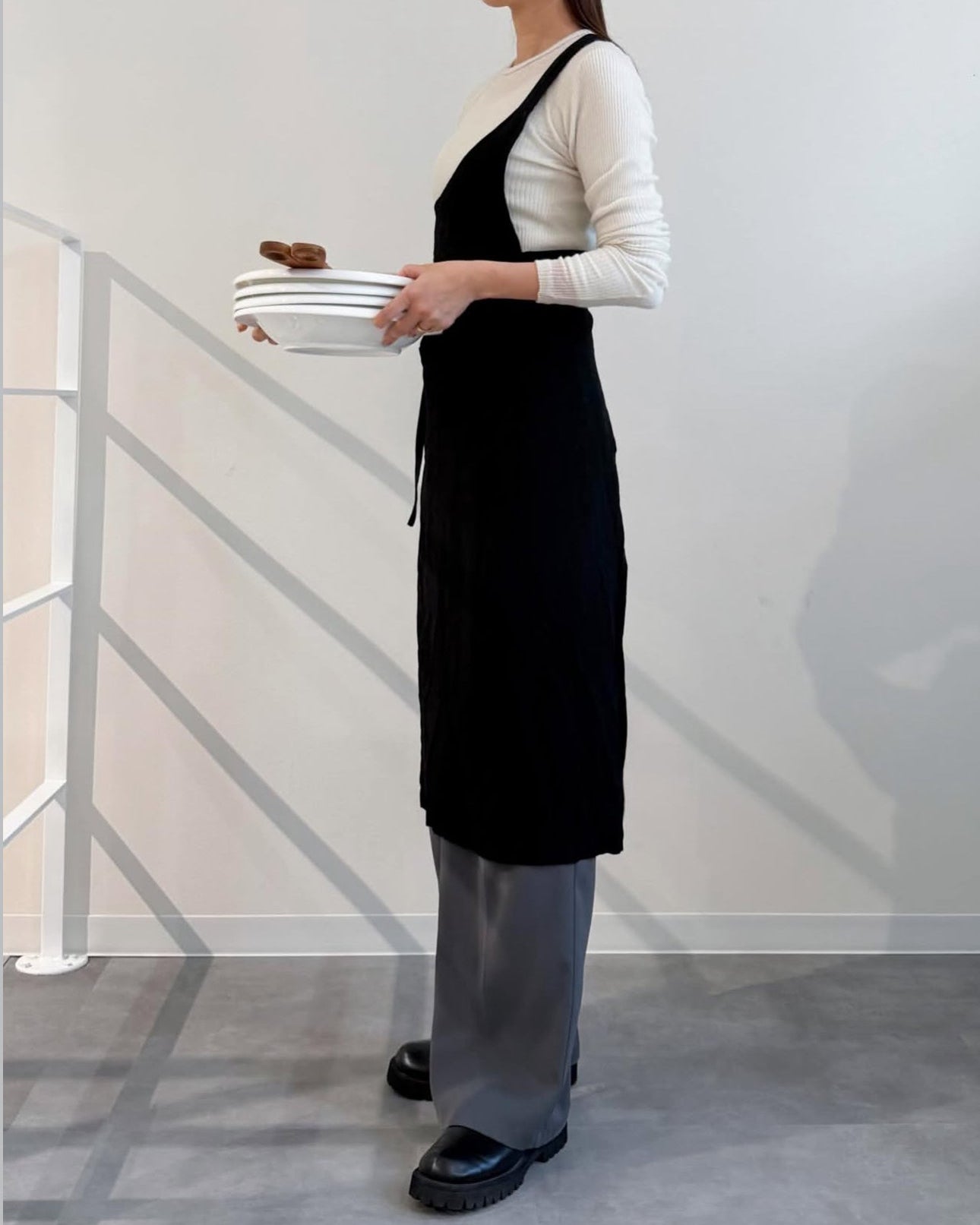 ワンショルダーラップエプロン