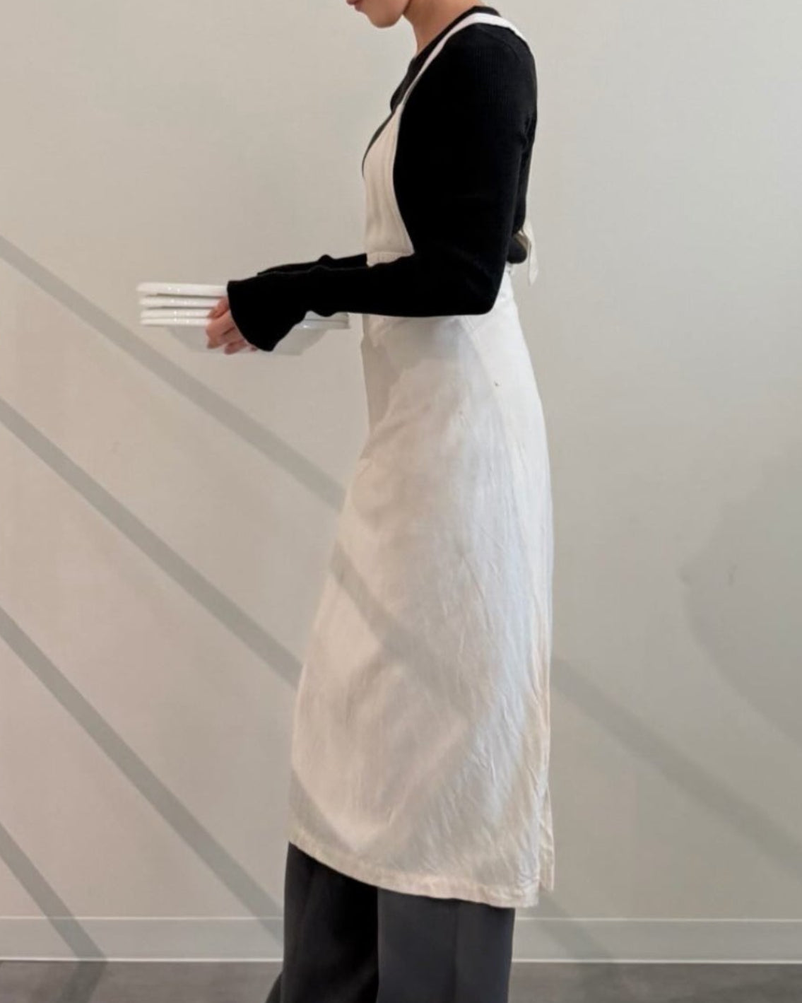 ワンショルダーラップエプロン