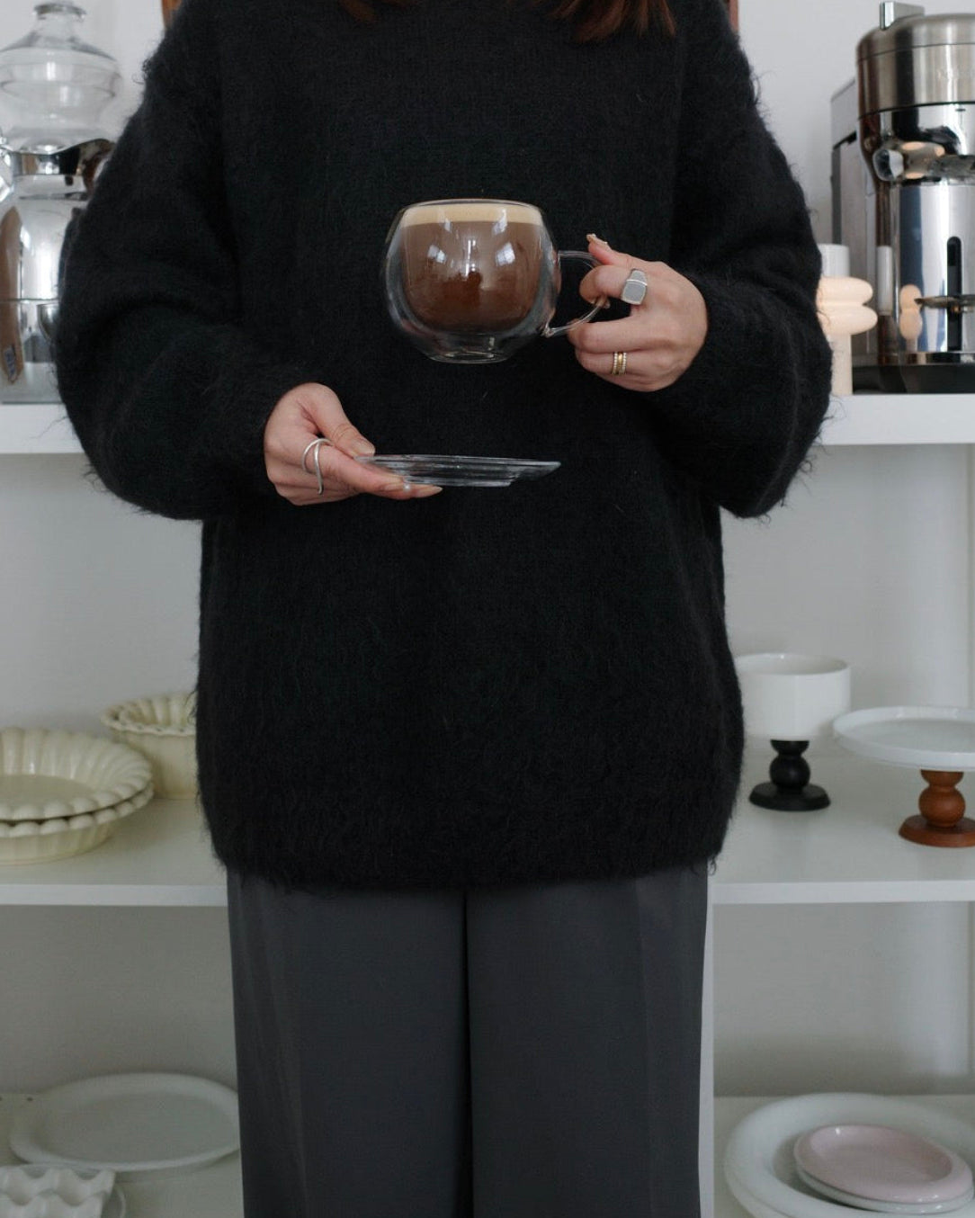 マドラー付きダブルガラスカップセット