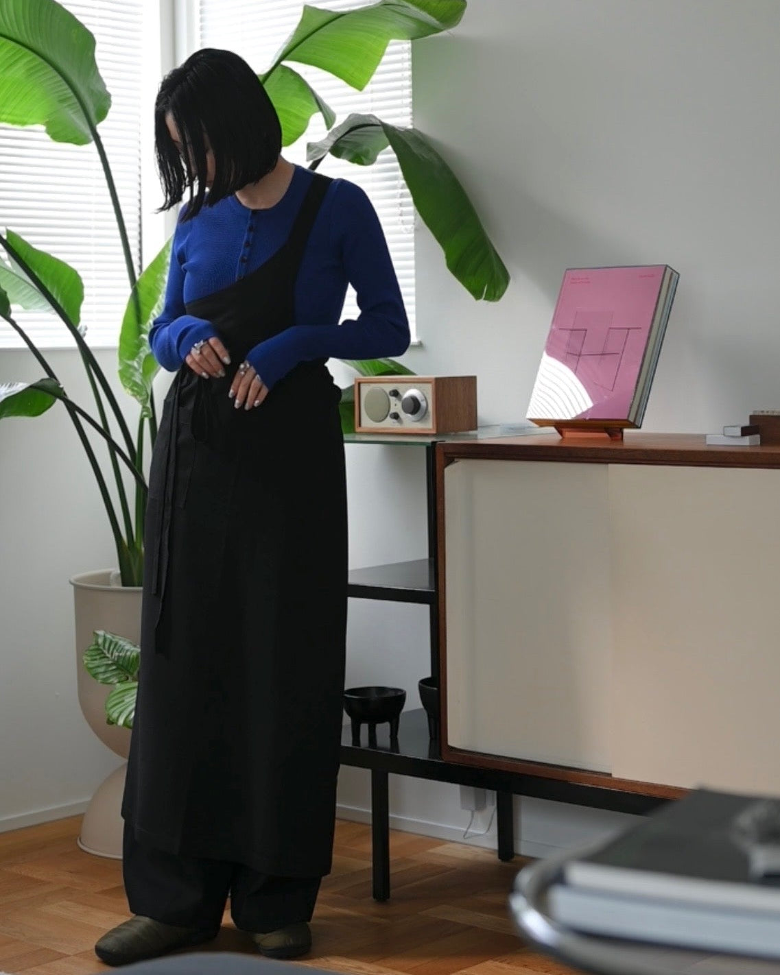 ワンショルダーラップエプロン