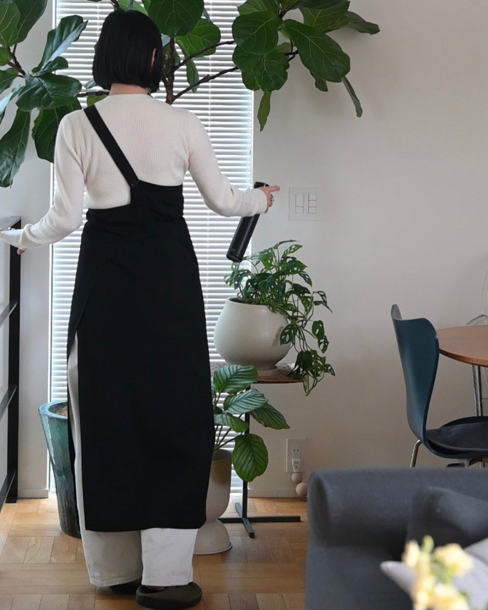 ワンショルダーラップエプロン