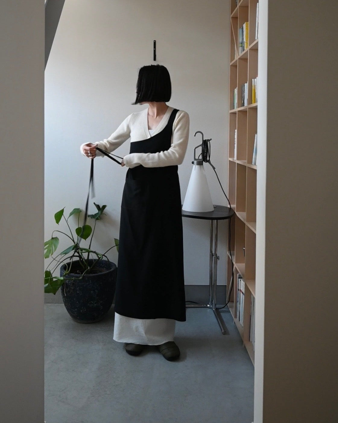 ワンショルダーラップエプロン