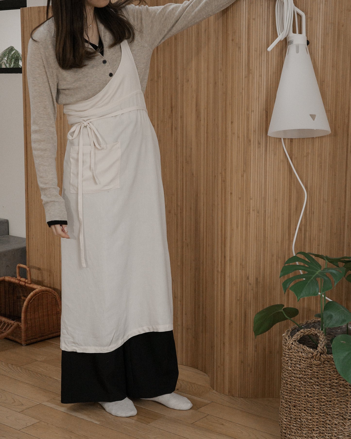 ワンショルダーラップエプロン