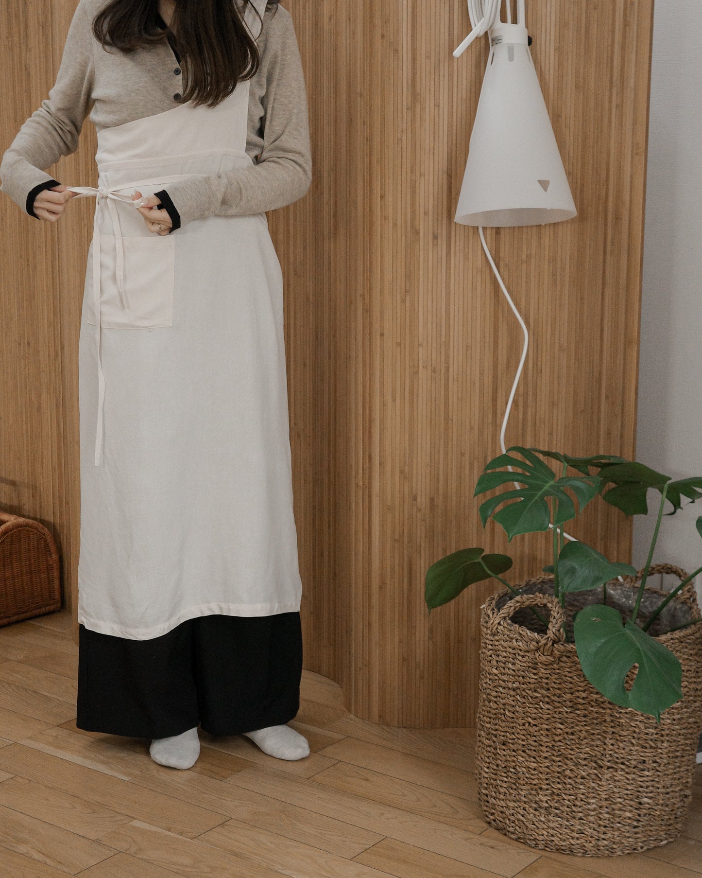 ワンショルダーラップエプロン