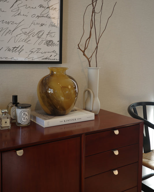 マーブルアンバーフラワーベース