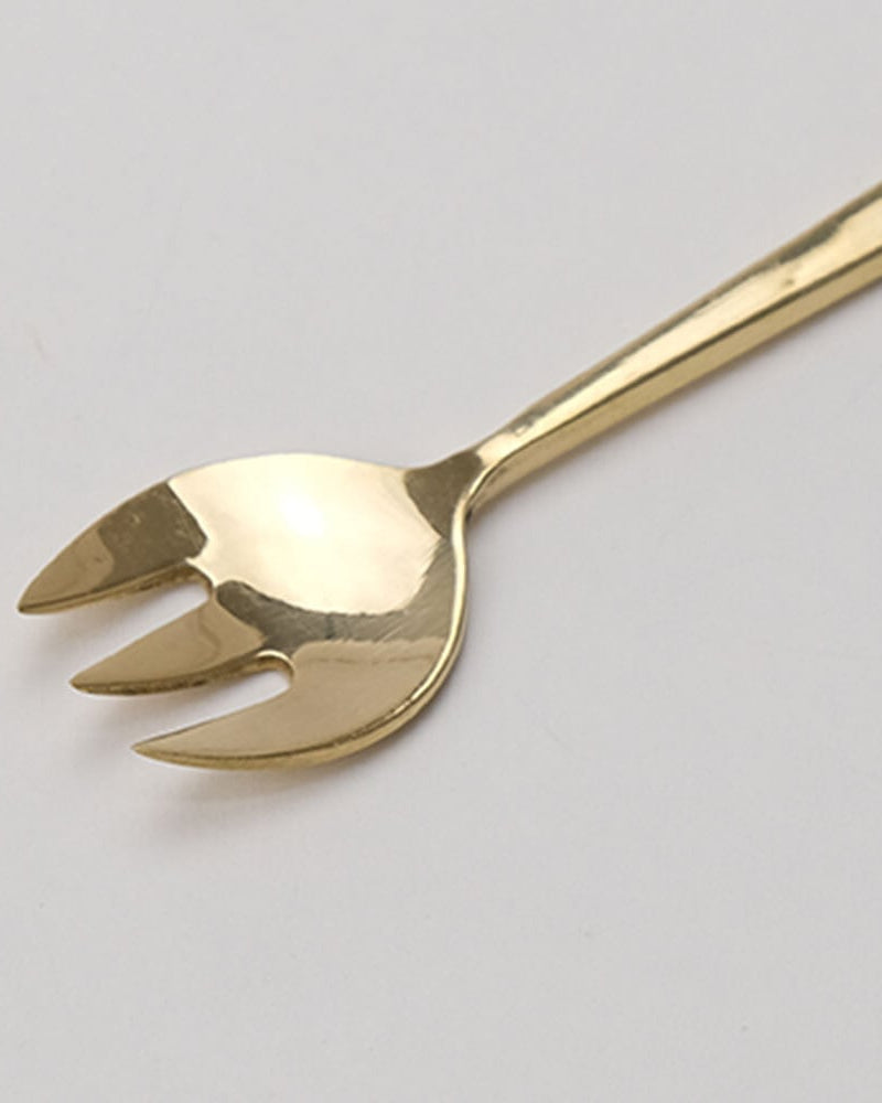 BRASSで出来た丸いフォルムのデザートフォーク（小）