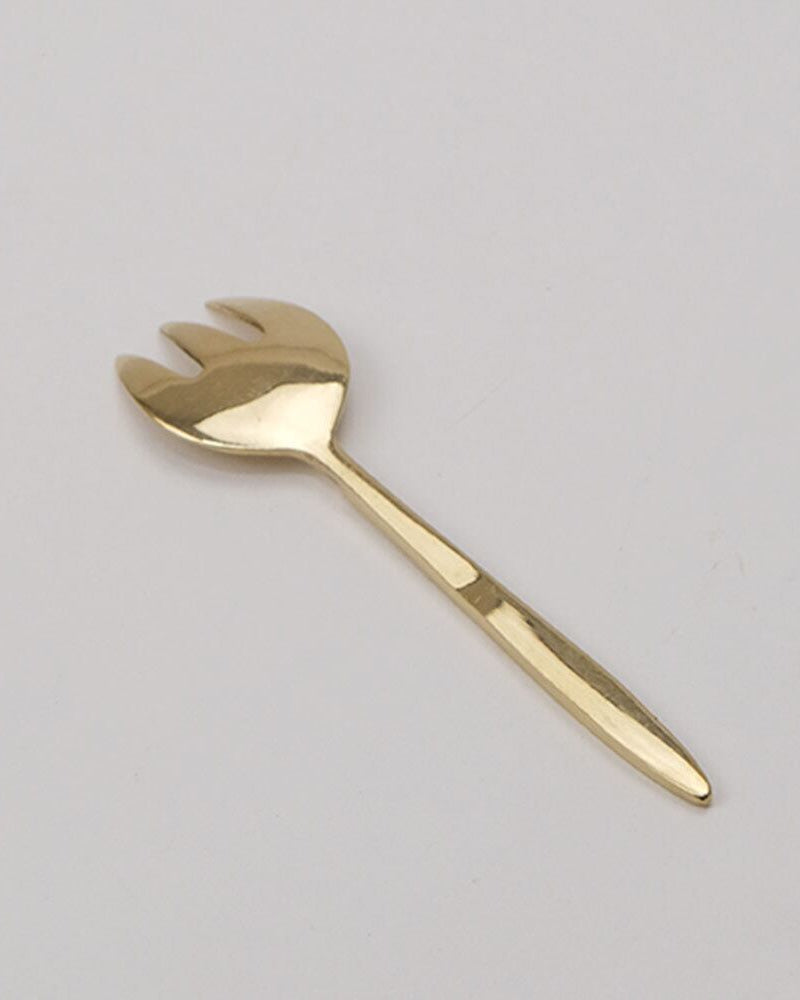 BRASSで出来た丸いフォルムのデザートフォーク（小）