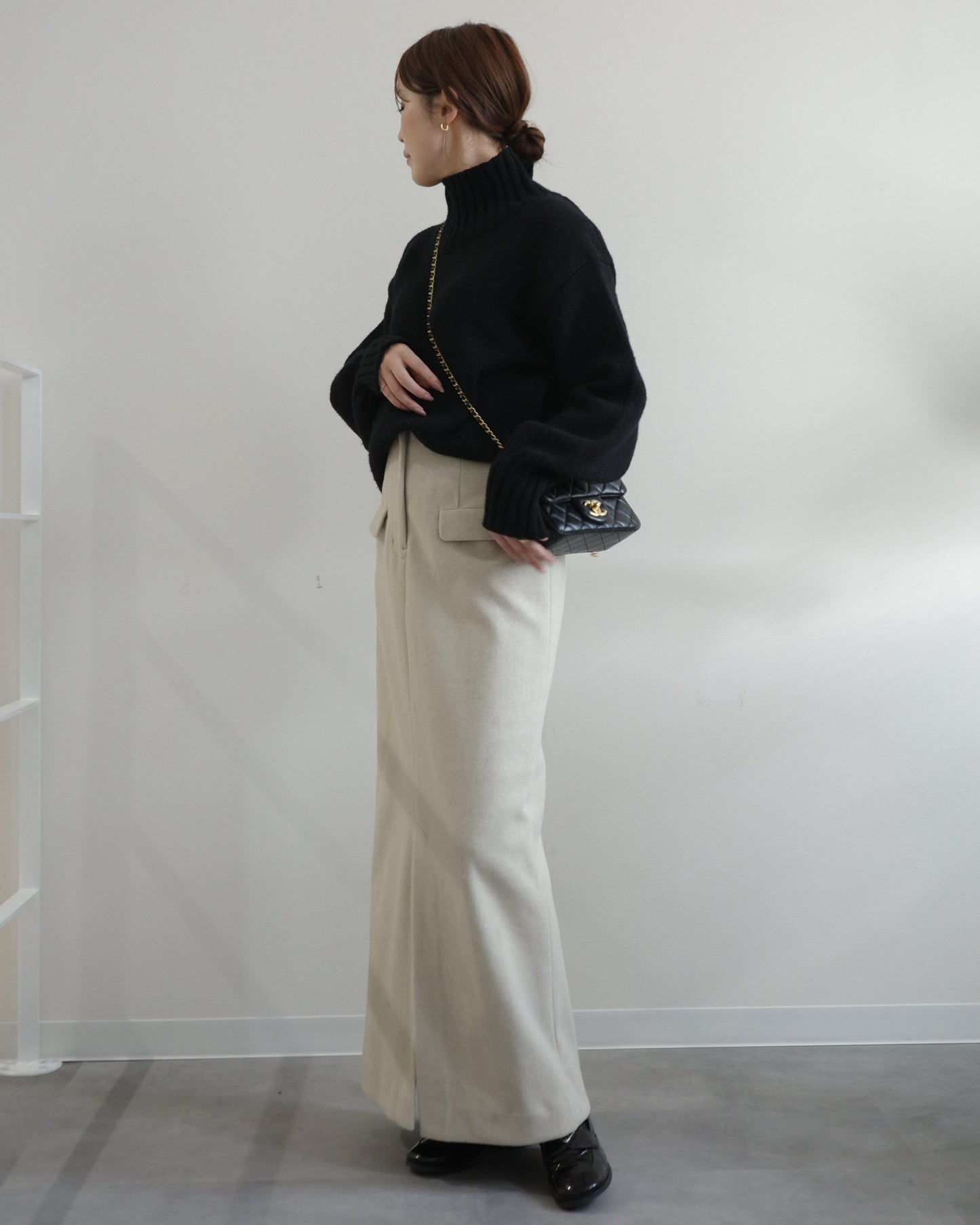 カシミヤブレンドハイネックニット