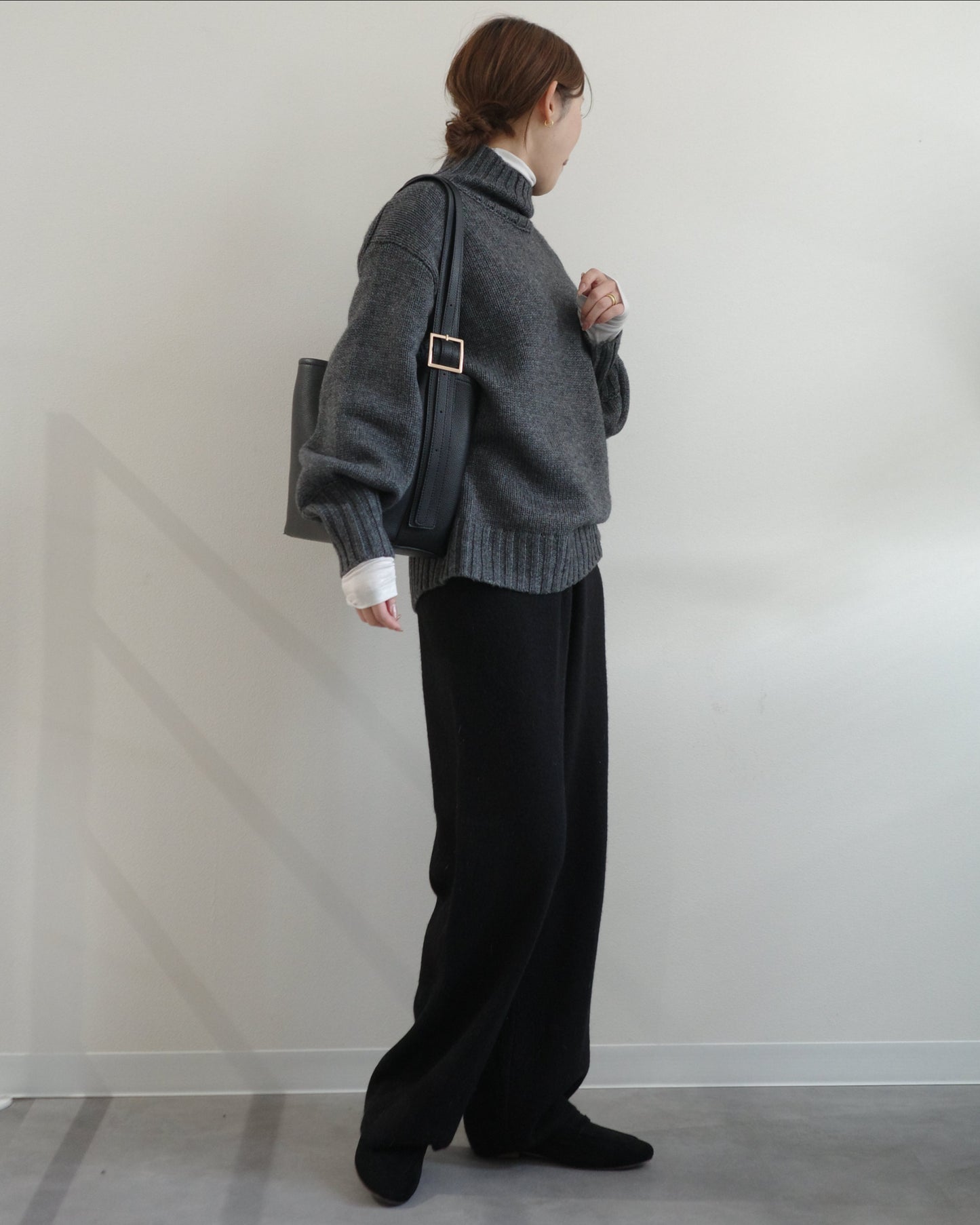 カシミヤブレンドハイネックニット