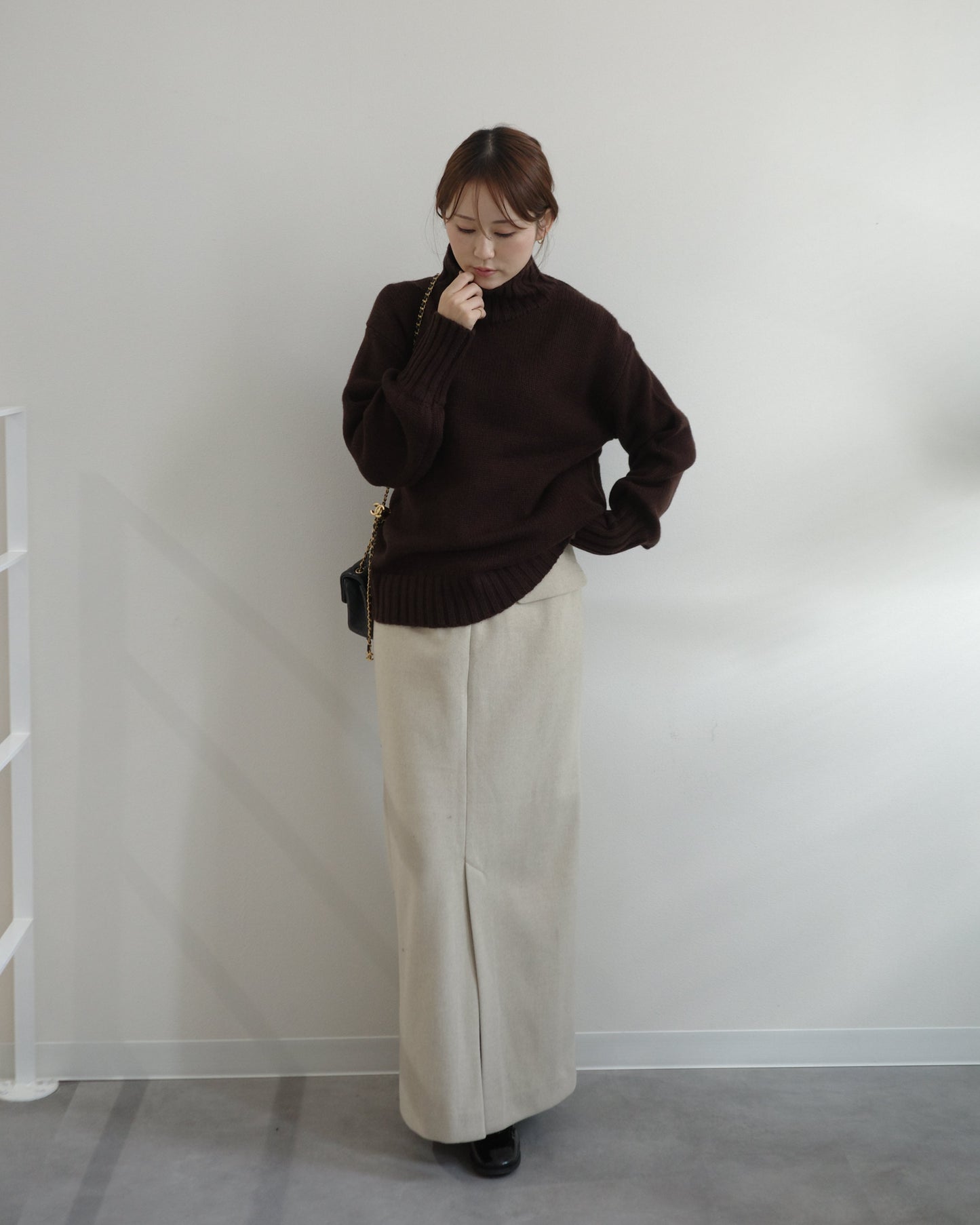 カシミヤブレンドハイネックニット