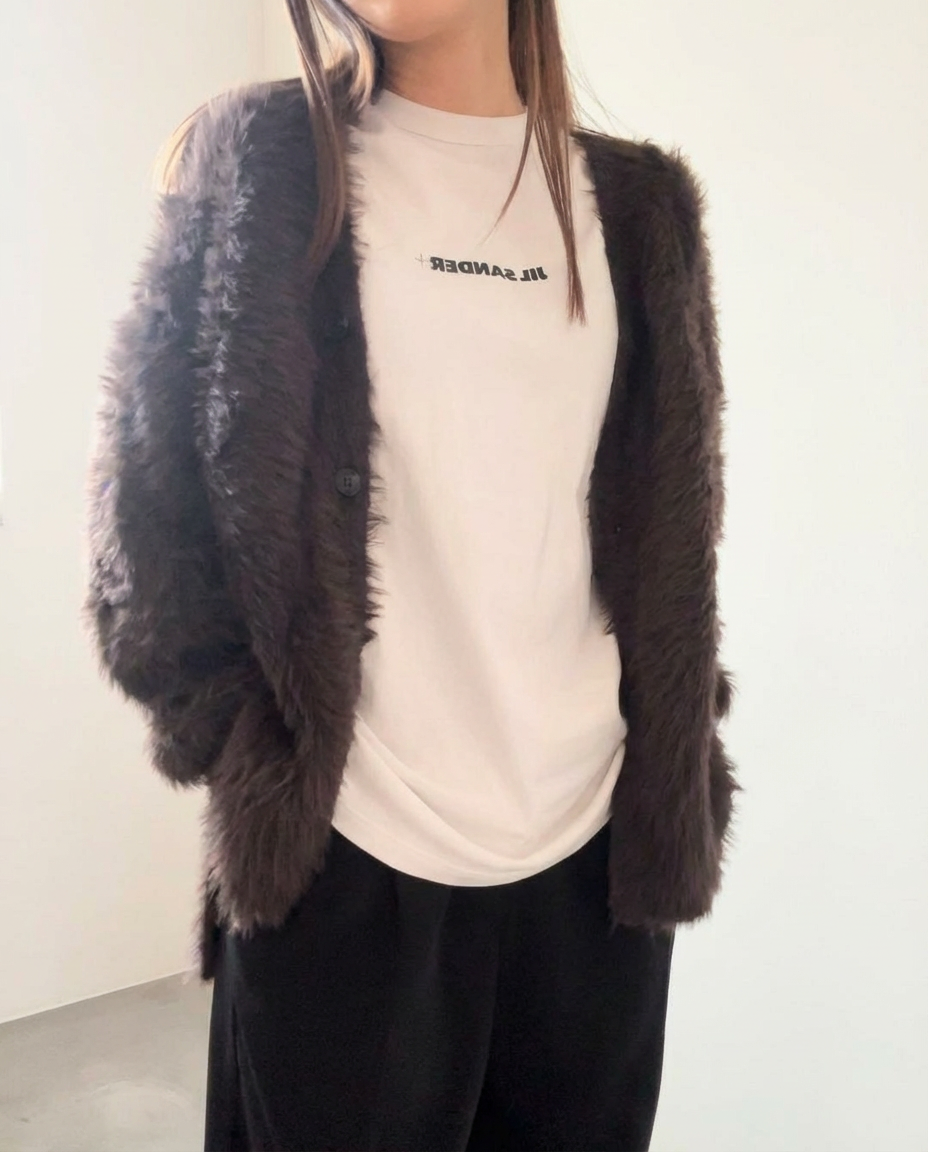 Mejular original ヘアリーニットカーディガン