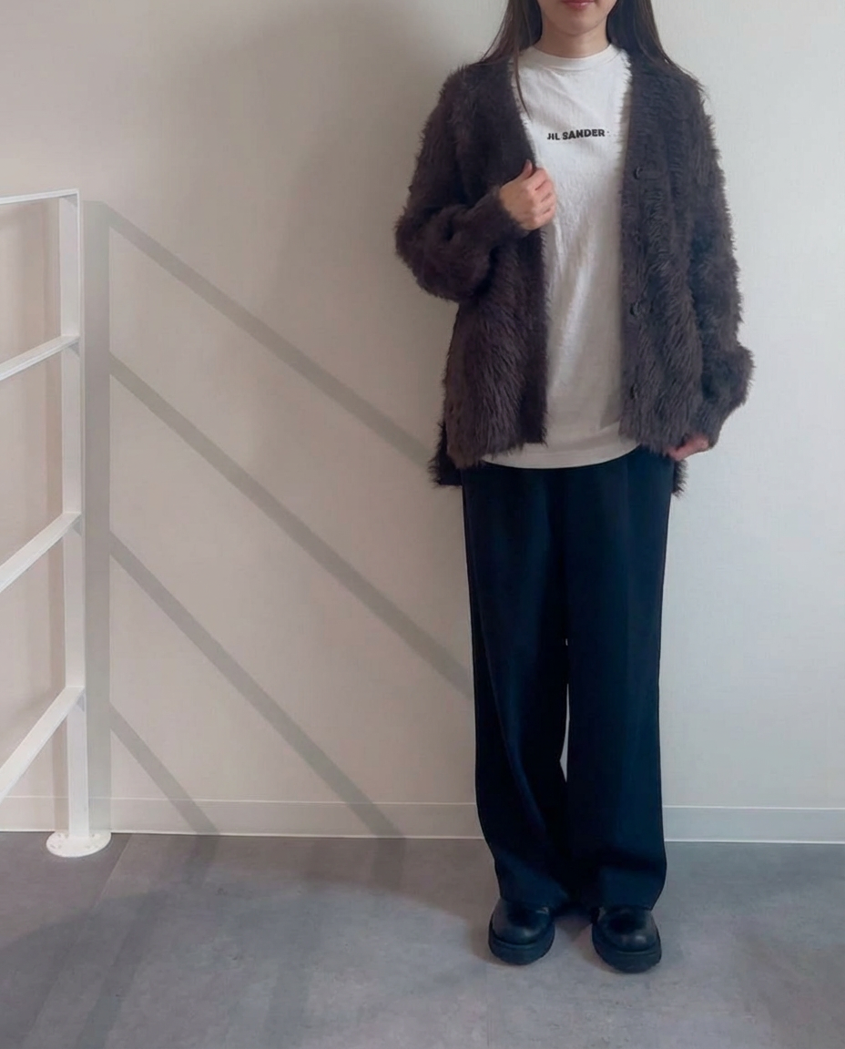 Mejular original ヘアリーニットカーディガン