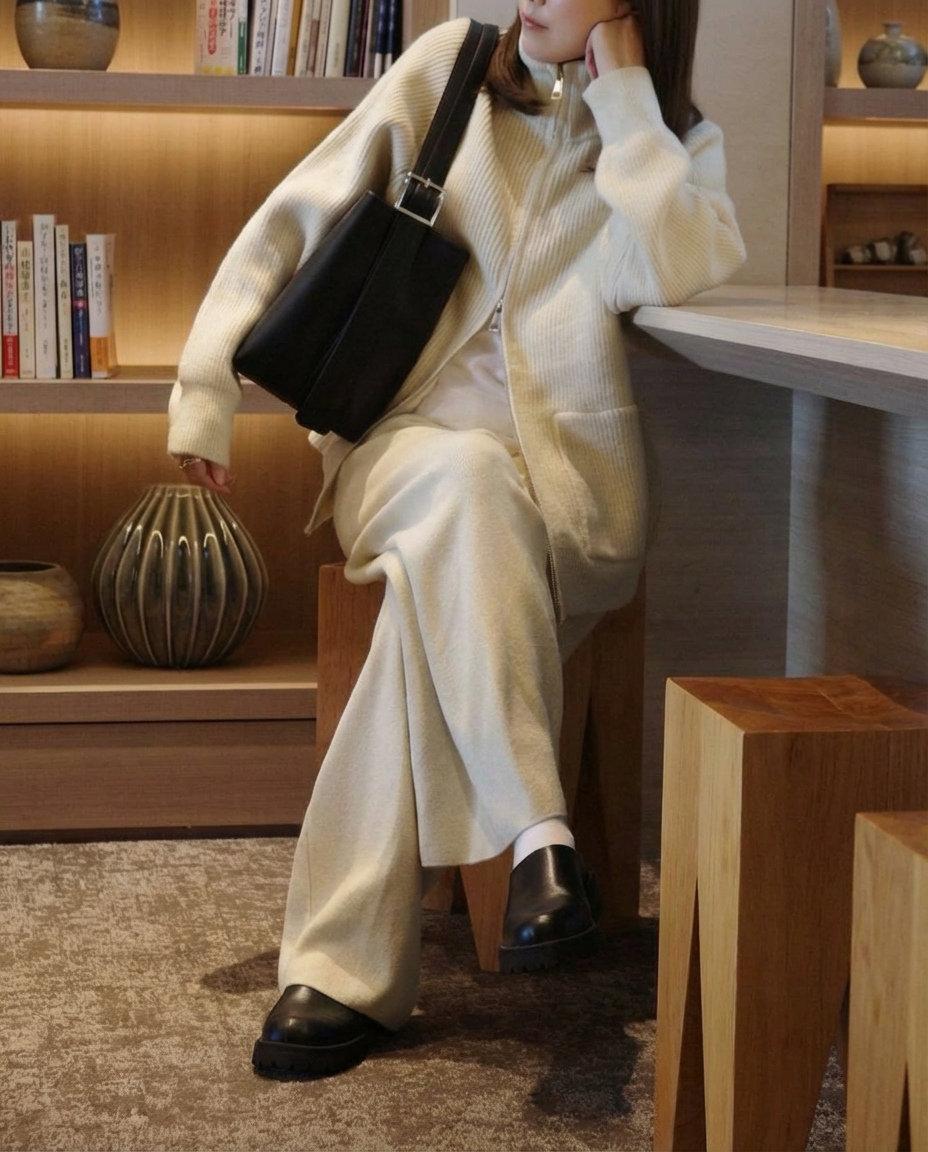 リブジップニットセットアップ