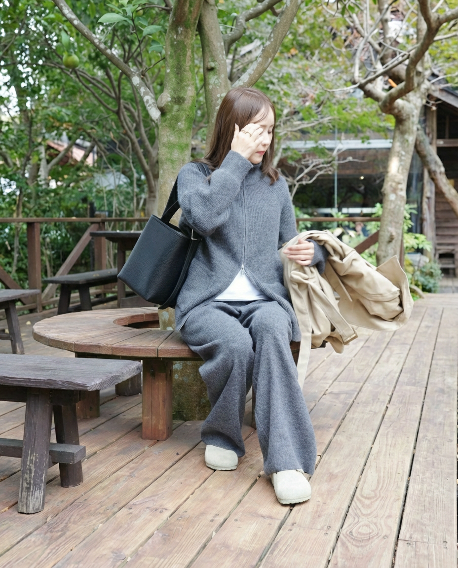 リブジップニットセットアップ