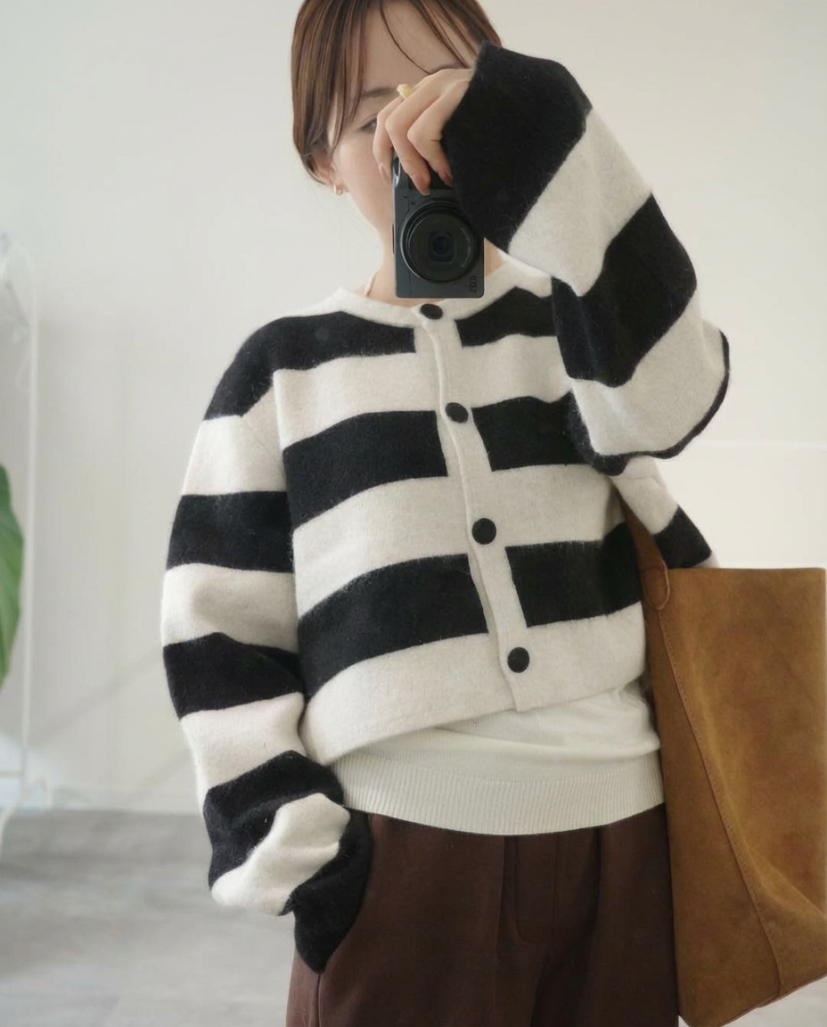 ボーダーカーディガン